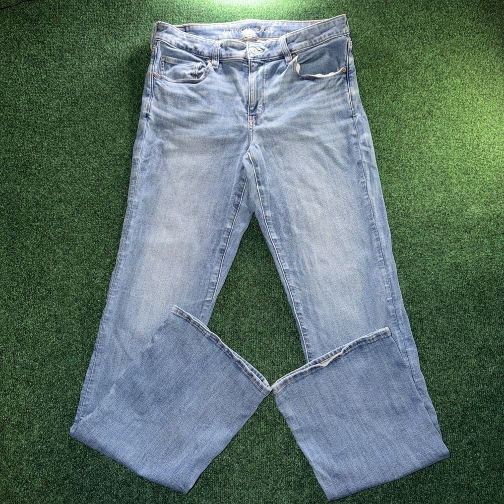 American Eagle Kick Boot Jeans Women's Size 12W Light Blue Jeans